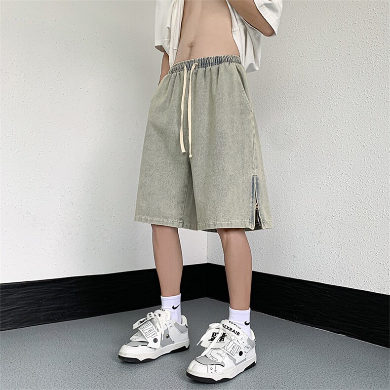 夏季工装牛仔短裤男百搭五分裤宽松港风沙滩裤N06670-P40,男装牛仔裤,星座308B-1
