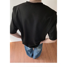 小众设计感垫肩短袖t恤男生夏季穿搭高级感bf圆领美式重磅半截袖，男装T恤，星座410-7