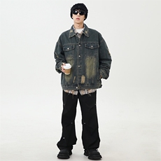 《现货主推》春季破洞牛仔夹克外套GXX03-P80控118，男装夹克，电商C303