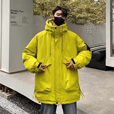 冬季男女登山服白鸭绒连帽纯色工装羽绒服外套A406Y93651P228，男装羽绒服，星座309（原A406）