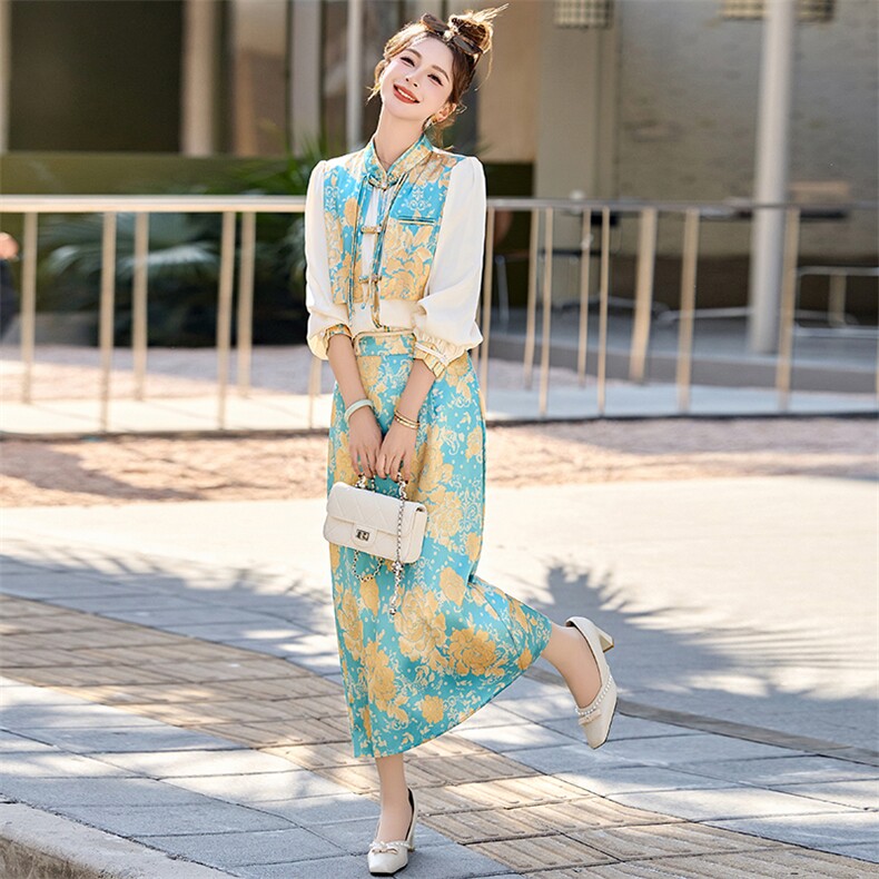 2025年欣贝拉春装新款新中式套装0602,女装套装/套裙,欣贝拉