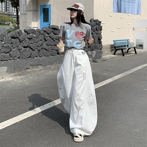 美式复古弯刀牛仔裤男女宽松高级感裤子情侣弯刀裤潮YD9007-P75图片