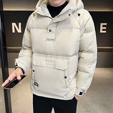 冬季套头男士羽绒服加厚字母印花羽绒衣外套拉链A266-YR04-P200，男装羽绒服，电商A266