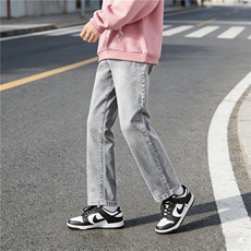 2025新款直筒牛仔裤美式高街弹力潮牌宽松男生九分裤YZ87九分-P50，男装牛仔裤，星座509