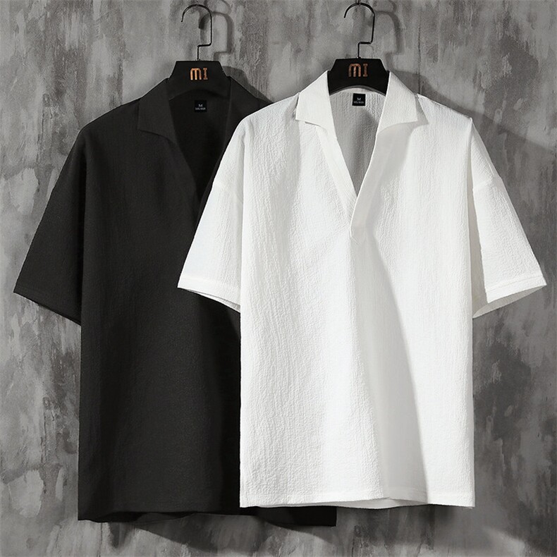 夏季现货主推不断货大码港风情侣翻领短袖T恤男T607P30，男装T恤，电商B226