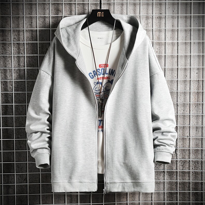KS21040-P38连帽开衫卫衣男运动外套大码班服网格挂拍,男装卫衣,电商A040A