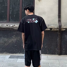 万针全刺绣工艺抖音得物高品质260克重磅纯棉双纱美式高街短袖T恤，男装T恤，电商A486