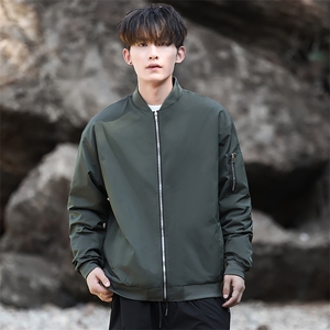 秋季飞行服夹克潮流男士外套大码宽松上衣纯色A266-JK8017-P33图片