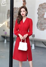 春季连衣裙，女装连衣裙，蓝芝衣秀