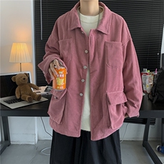 秋冬港风复古灯芯绒夹克多口袋工装外套宽松百搭潮情侣H203/P85，男装夹克，钱塘713