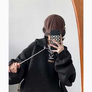 F128-P40 春季新款宽松休闲连帽上衣日系cityboy潮牌百搭卫衣男图片