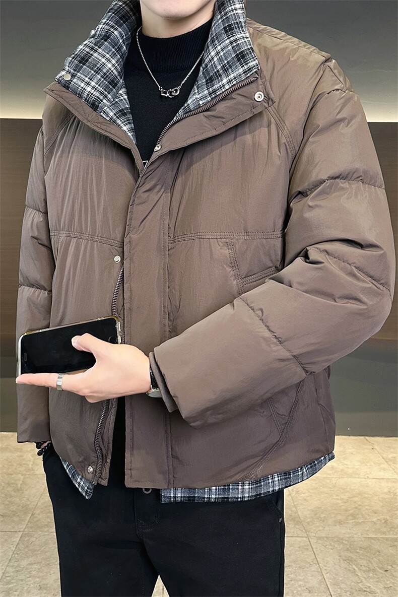 2025冬季新款格子假两件设计保暖90绒羽绒服男YR3188-P279,男装羽绒服,电商D342