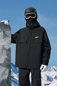 冬款防风防水单板双板保暖加棉加厚连帽滑雪服外套男女HF58-P160图片