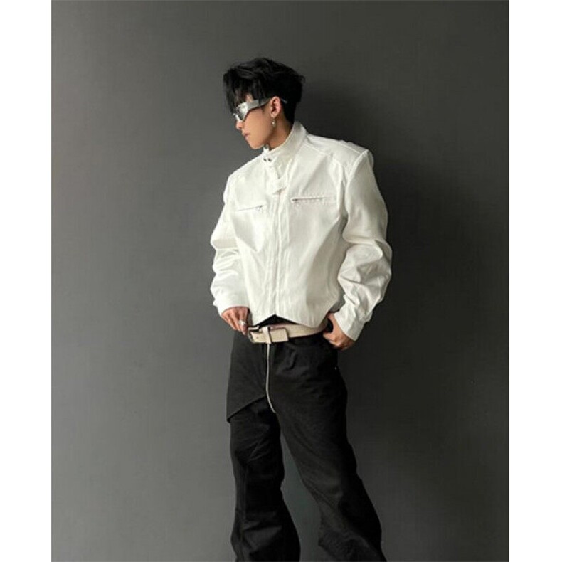 高级感垫肩短款机能外套男风宽松痞帅设计感立领夹克W07,男装夹克,星座1116A（原606A-3）