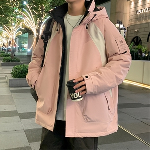 男士棉衣户外青少年连帽冲锋衣口袋棉服外套图片