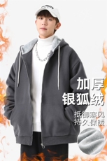 新款男百搭设计感加厚纯色日系无影墙针织外套WT3416-P75控108，女装短外套，星座717