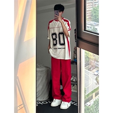 24年春夏季水洗高街vibe直筒宽松阔腿五色牛仔裤NZ2310-P55控78，男装牛仔裤，星座1002-1