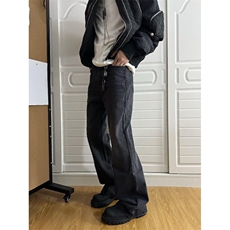 【现货】DT1758-P50天花板黑牛水洗刺绣弯刀微喇牛仔裤cleanfit男，男装牛仔裤，星座603-2
