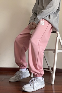 KP752 P40美式潮流休闲裤男港风宽松直筒拖地裤束脚裤卫裤图片