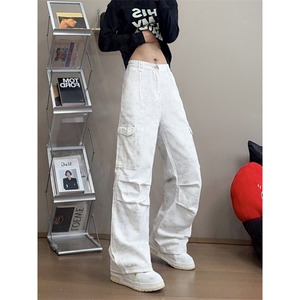 B221美式ins高街暗黑印花宽松工装牛仔裤LK24390-特P46控78