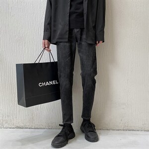 秋冬厚牛仔裤男修身小脚男裤做旧水洗弹力牛仔裤B382/807/P68图片