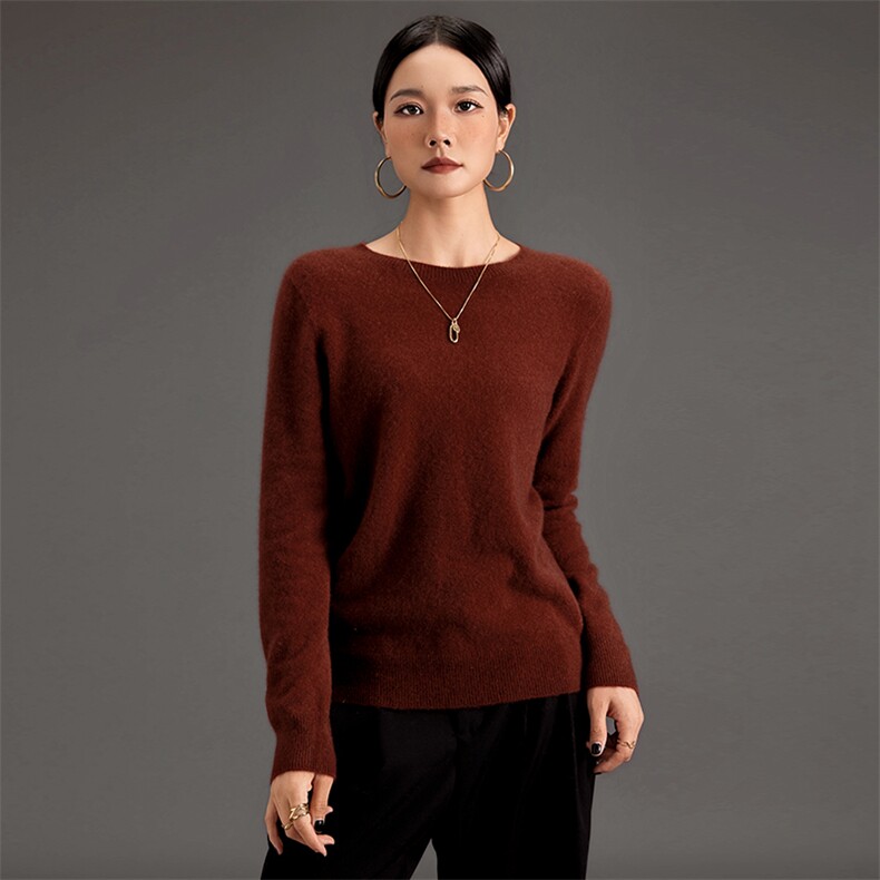 2025年秋季宽松型通勤套头单件长袖圆领时尚百搭，女装羊绒衫，鑫萬耀羊绒