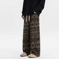 8XL-M羊羔绒裤子男冬季加绒加厚民族风重磅针织棉裤大码KZ023P78，男装休闲裤，电商B312