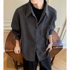 秋季男装夹克复古毛呢外套潮牌宽松百搭上衣XZ514-2-CS2610-P68，男装夹克，星座514-2(原B239)