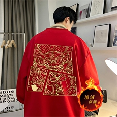龙年卫衣冬季加绒加厚卫衣男女外套DY5521常规特P28加绒特33，男装卫衣，电商A486
