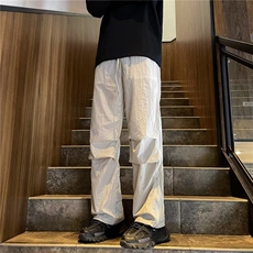 美式拉链开叉速干降落伞兵裤子男情侣工装休闲长裤阔腿裤AK06-p35，男装休闲裤，星座1008