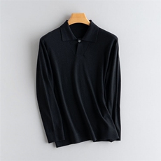 秋冬季新款舒适时尚百搭男士POLO领羊绒套头衫男装，男装羊绒套衫，江帆羊绒