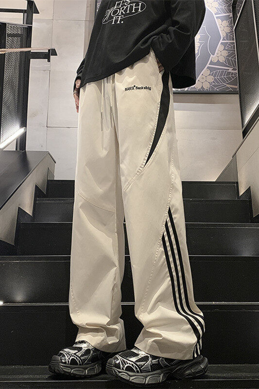 秋季防水拼接绣花条纹冲锋裤XZ604-KG93-特P40控78,男装休闲裤,星座604
