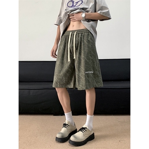 扎染灯芯绒裤子男宽松阔腿卫裤痞帅学生休闲长裤D0196-P28图片