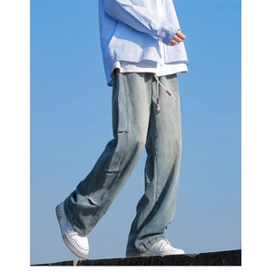 牛仔裤男直筒宽松休闲男生春秋男士阔腿裤子男款1008-LB00122-p53图片