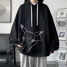 WY2193-P35加绒款-P40纯棉连帽卫衣男大码运动帽衫宽松薄外套男，男装卫衣，电商A040