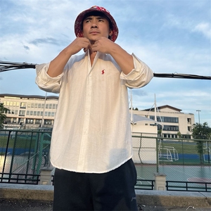 TS1慵懒风学院男女休闲长袖棉麻衬衫风透气凉爽高质量舒适潮图片