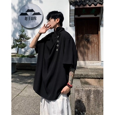 男士英伦斜垂感包边短袖春季2024新款衬衣C4547P45，鞋类箱包手腕包，星座1116-2