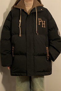 冬季宽松/假两件休闲外套潮加厚棉衣XZ102B-1M2681-P125图片
