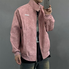 美式小众立领皮衣男女春秋款cleanfit夹克机车服外套麂皮JW49，男装夹克，星座1116A（原606A-3）