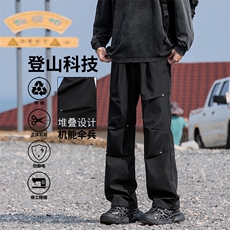 工装裤男生美式高街垂感男士纯棉宽松休闲裤JRK730-特批-38，男装工装外套，星座718-1