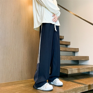 8XL-M三条杠运动裤大码直筒长裤美式街头阔腿裤休闲卫裤KZ1905P58图片