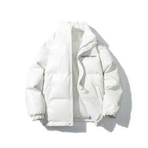 1日系白底鳄鱼纹棉衣男手塞棉夹克PU皮棉服外套男8507P120控158图片