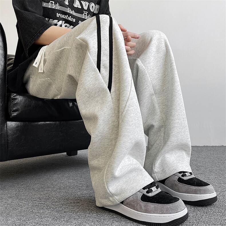 M9664-p36灰色休闲裤子男款春季潮牌直筒宽松运动长裤男士垂感裤，女装休闲裤，星座1008-2