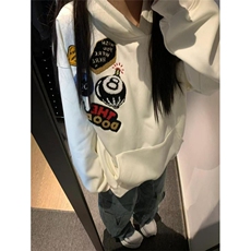 原创美式刺绣植绒徽章加绒连帽卫衣男女宽松加厚高街上衣W1040，男装卫衣，星座1116A（原606A-3）