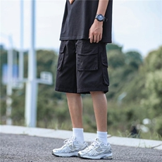 多口袋工装短裤日系夏季高街休闲宽松直筒五分裤DR23，男装牛仔裤，星座1116A-1（原606A）