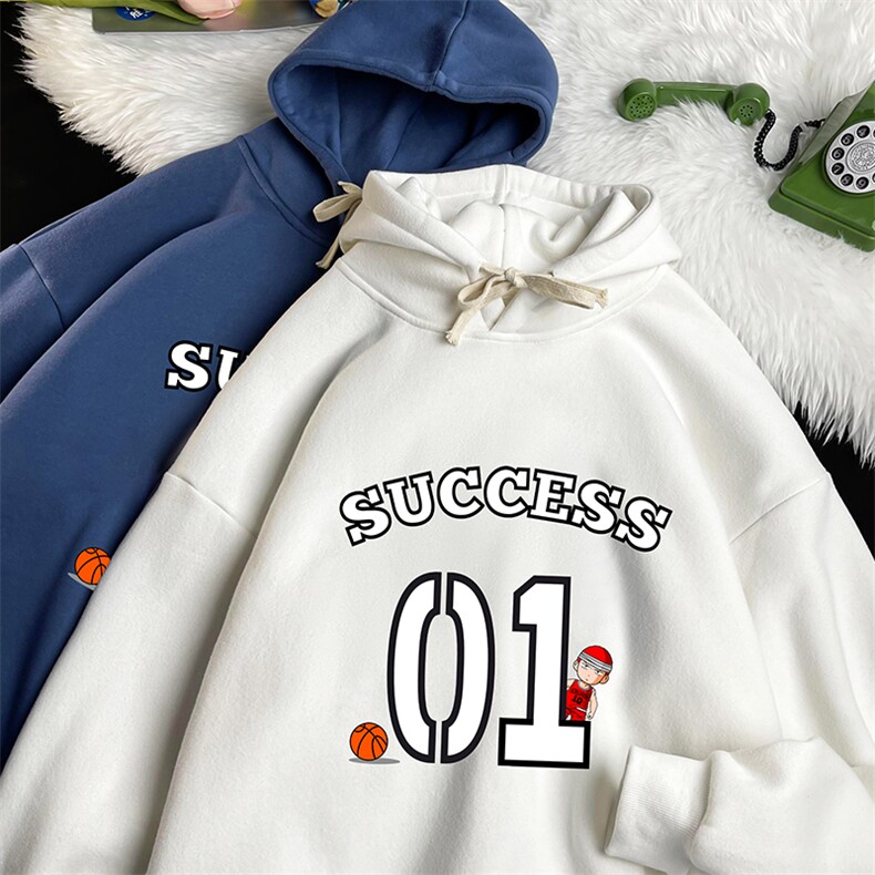 WY2205-P35加绒款-P40纯棉连帽卫衣男大码运动帽衫宽松薄，男装卫衣，电商A040