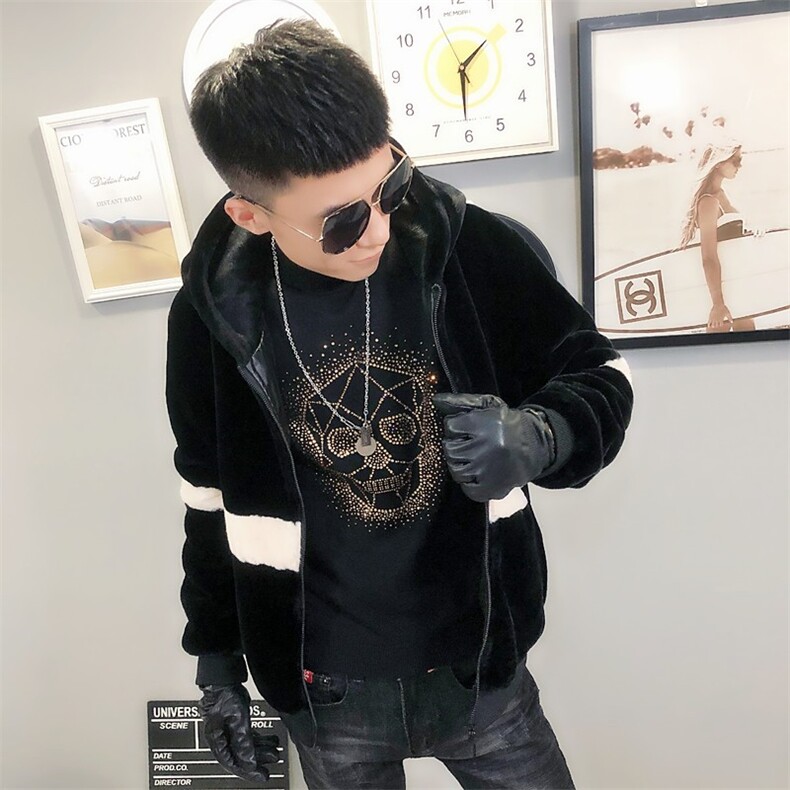 撞色仿皮草加绒棉服社会小伙加厚男棉衣保暖外套C301B-PC02,男装棉衣,电商C301B
