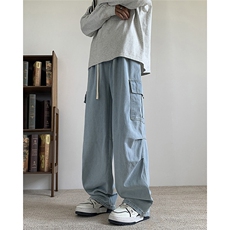 大口袋牛仔裤男女韩版潮流阔腿宽松2024秋冬ins长裤RK2232-P45，男装牛仔裤，星座412-2