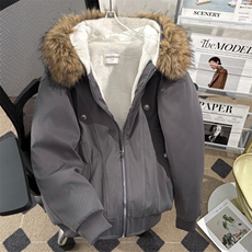 美式复古座山雕派克棉服外套男女冬季毛领连帽短款情侣棉衣，男装棉衣，星座506A