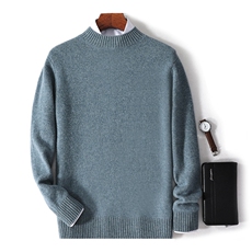 秋冬季新款舒适时尚百搭男士加厚半高领衫男装，男装羊毛衫，绒韵雅